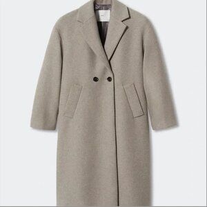 Mango Taupe / Brown Wool Blend Coat